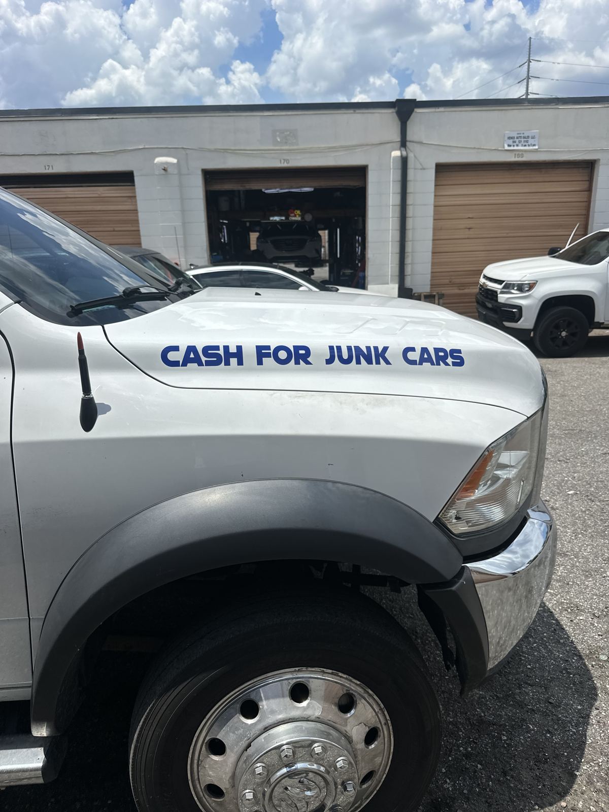 “Cash for Junk Cars” hood graphics