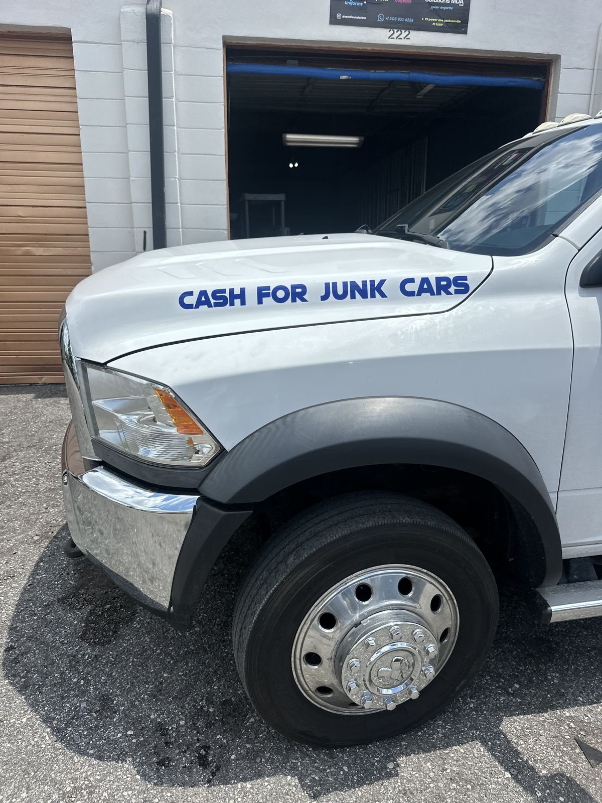 Hood graphics in front of unit 222